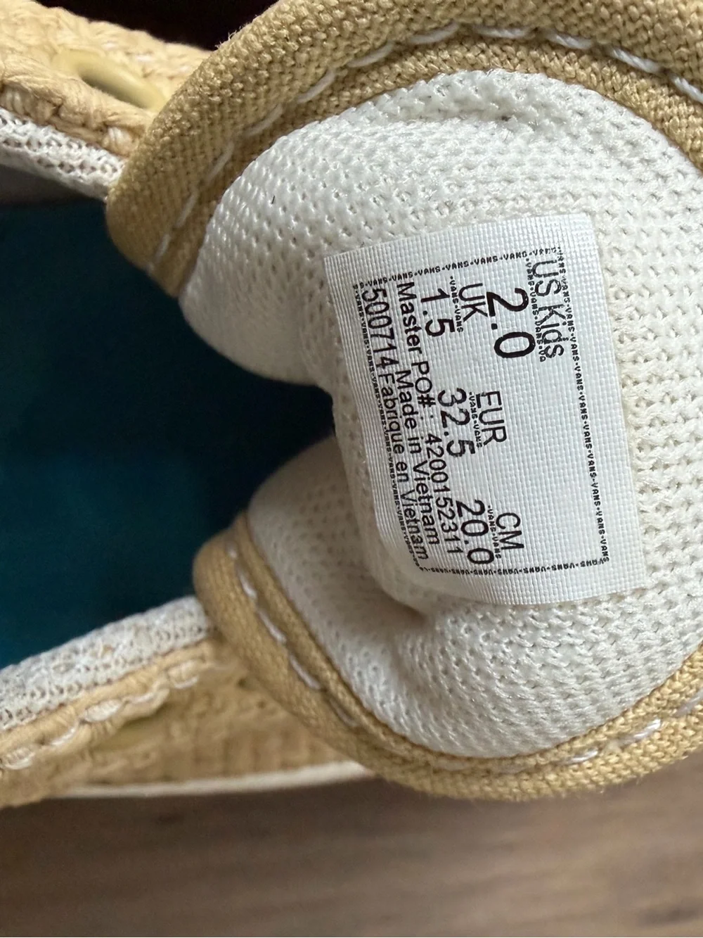 Vans x One Piece Straw Hat Authentic Sneakers Kids Size 2